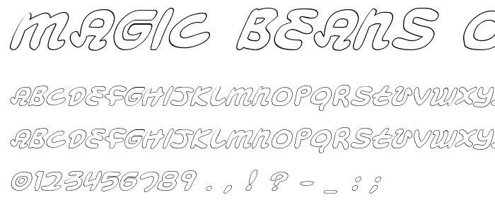 Magic Beans Outline Italic font